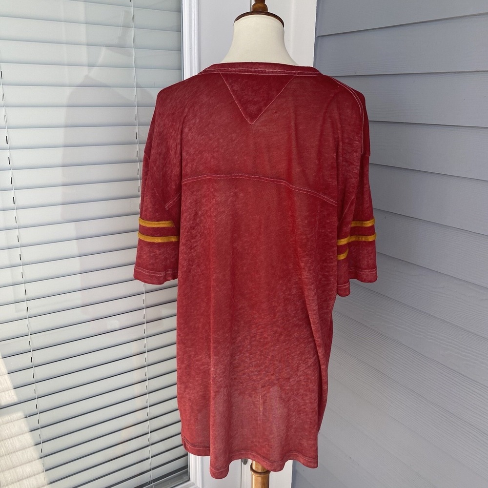 Tommy Hilfiger 1985 New York Men XL Shirt T-shirt Short Sleeve Red Knit Pullover - Picture 4 of 12
